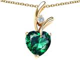 Original Star K™ 925 Simulated Heart Shaped Emerald Pendant