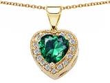 Original Star K™ 925 Simulated Heart Shaped Emerald Pendant