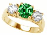 Original Star K™ 925 Simulated Round Emerald Engagement Ring