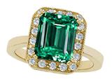 Original Star K™ 925 Simulatd Emerald Cut Emerald Ring