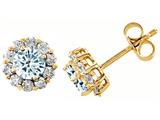 Original Star K™ Genuine Round Aquamarine Earrings