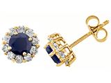 Original Star K™ Genuine Round Black Sapphire Earrings