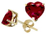 Original Star K™ 7mm Heart Shape Created Ruby Earring Studs