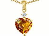 Original Star K™ Heart Shaped Genuine Citrine Pendant