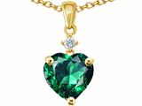 Original Star K™ Heart Shaped Simulated Emerald Pendant