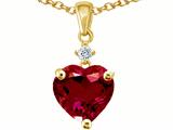 Original Star K™ Heart Shaped Created Ruby Pendant