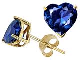 Original Star K™ Heart Created Sapphire Earring Studs