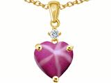 Original Star K™ Heart Shaped Lab Created Star Ruby Pendant