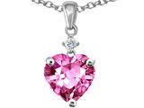 Original Star K™ Heart Shaped Simulated Pink Tourmaline Pendant
