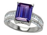 Original Star K™ 925 Genuine Emerald Cut Iolite Engagement Ring