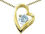 Original Star K™ Genuine Round Aquamarine Pendant