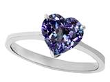 Tommaso Design™ Simulated Alexandrite Heart Shape 8mm Solitaire Engagement Ring