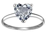 Tommaso Design™ Genuine Aquamarine Heart Shape 8mm Solitaire Engagement Ring