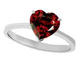Tommaso Design™ Genuine Garnet Heart Shape 8mm Solitaire Engagement Ring