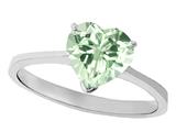 Tommaso Design™ Genuine Green Amethyst Heart Shape 8mm Solitaire Engagement Ring