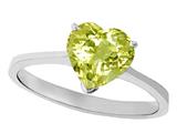 Tommaso Design™ Genuine Lemon Quartz Heart Shape 8mm Solitaire Engagement Ring