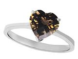 Tommaso Design™ Genuine Smoky Quartz Heart Shape 8mm Solitaire Engagement Ring