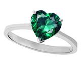 Tommaso Design™ Simulated Emerald Heart Shape 8mm Solitaire Engagement Ring