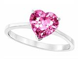 Tommaso Design™ Lab Created Pink Sapphire Heart Shape 8mm Solitaire Engagement Ring