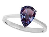 Tommaso Design™ Simulated Alexandrite Pear Shape 8x6mm Solitaire Engagement Ring