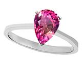 Tommaso Design™ Simulated Pink Tourmaline Pear Shape 8x6mm Solitaire Engagement Ring