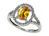 Tommaso Design™ Oval 8x6mm Genuine Citrine and Diamond Ring