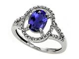 Tommaso Design™ Oval 8x6mm Genuine Iolite and Diamond Ring