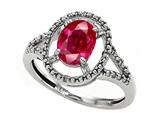 Tommaso Design™ Oval Created Ruby and Diamond Ring