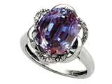 Tommaso Design™ Oval 12x10mm Simulated Alexandrite and Diamond Ring