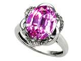 Tommaso Design™ Oval 12x10mm Created Pink Sapphire and Diamond Ring
