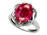 Tommaso Design™ Oval 12x10mm Created Ruby and Diamond Ring