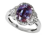 Tommaso Design™ Oval 10x8mm Simulated Alexandrite and Diamond Ring