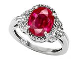 Tommaso Design™ Oval 10x8mm Created Ruby and Diamond Ring