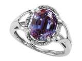 Tommaso Design™ Oval 10x8mm Simulated Alexandrite and Diamond Ring
