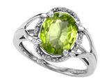 Tommaso Design™ Oval 10x8mm Genuine Peridot and Diamond Ring