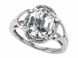 Tommaso Design™ Oval 10x8mm Genuine White Topaz and Diamond Ring