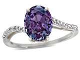 Tommaso Design™ Oval 10x8mm Simulated Alexandrite and Diamond Ring