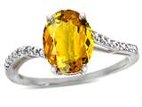Tommaso Design™ Oval 10x8mm Genuine Citrine and Diamond Ring