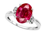Tommaso Design™ Oval Created Ruby and Diamond Ring