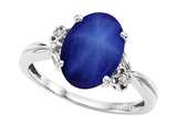 Tommaso Design™ Oval 10x8mm Created Star Sapphire and Diamond Ring
