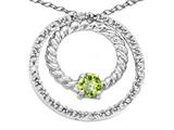 Tommaso Design™ Round 3mm Genuine Peridot and Diamond Circle Pendant