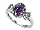 Tommaso Design™ Oval 8x6mm Simulated Alexandrite and Diamond Ring