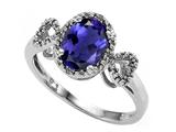 Tommaso Design™ Oval 8x6mm Genuine Iolite and Diamond Ring