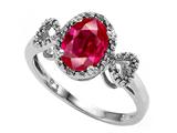 Tommaso Design™ Oval 8x6mm Created Ruby and Diamond Ring