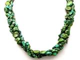 20 Inch Long GenuineTurquoise and Mother of Pearl Necklace