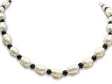 17 Inch Genuine Onyx and Baroque Pearls Necklace