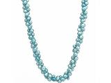 48 Inch Long Genuine Blue Dyed Pearl Necklace
