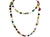 48 Inch Long Genuine multicolor mix 9-13mm Pearl Necklace Rope
