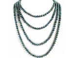 92 Inch Extra Long Genuine Black Dyed Baroque Pearl Necklace