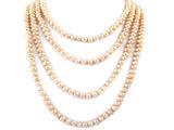 92 Inch Extra Long Genuine Pink Dyed Baroque Pearl Necklace
